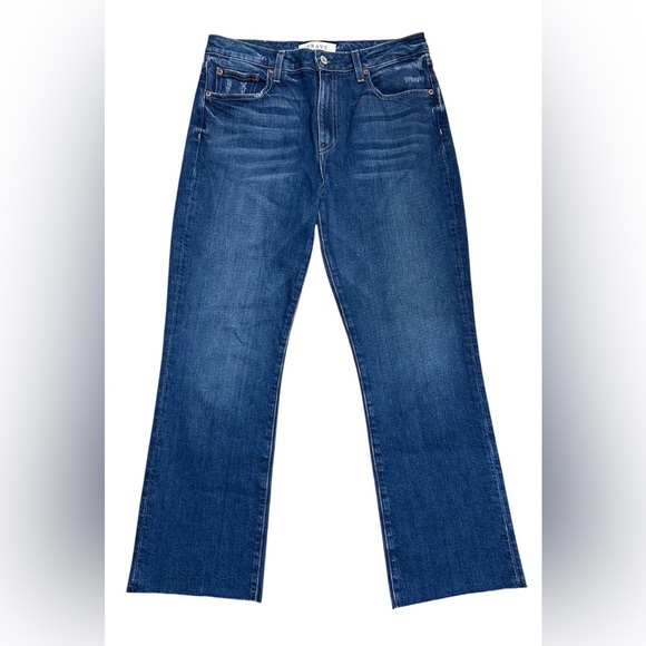 TRAVE Colette Kick Flare High Rise Raw Hem Jeans Size 31 - Picture 1 of 7
